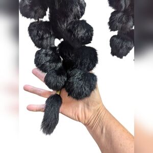 Rabbit fur Pom Pom scarf